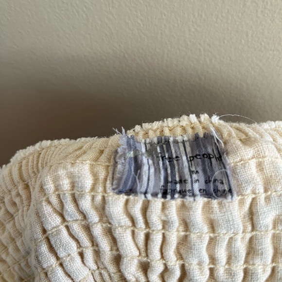 Vintage Free People Ramie cotton boho Flowy cream beige skirt Medium - Picture 9 of 11